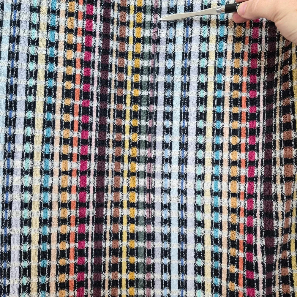 Missoni Home Bath Towel Set 4 Multicolor Jacquard‎ Micro Plaid Grid Italy 55x35